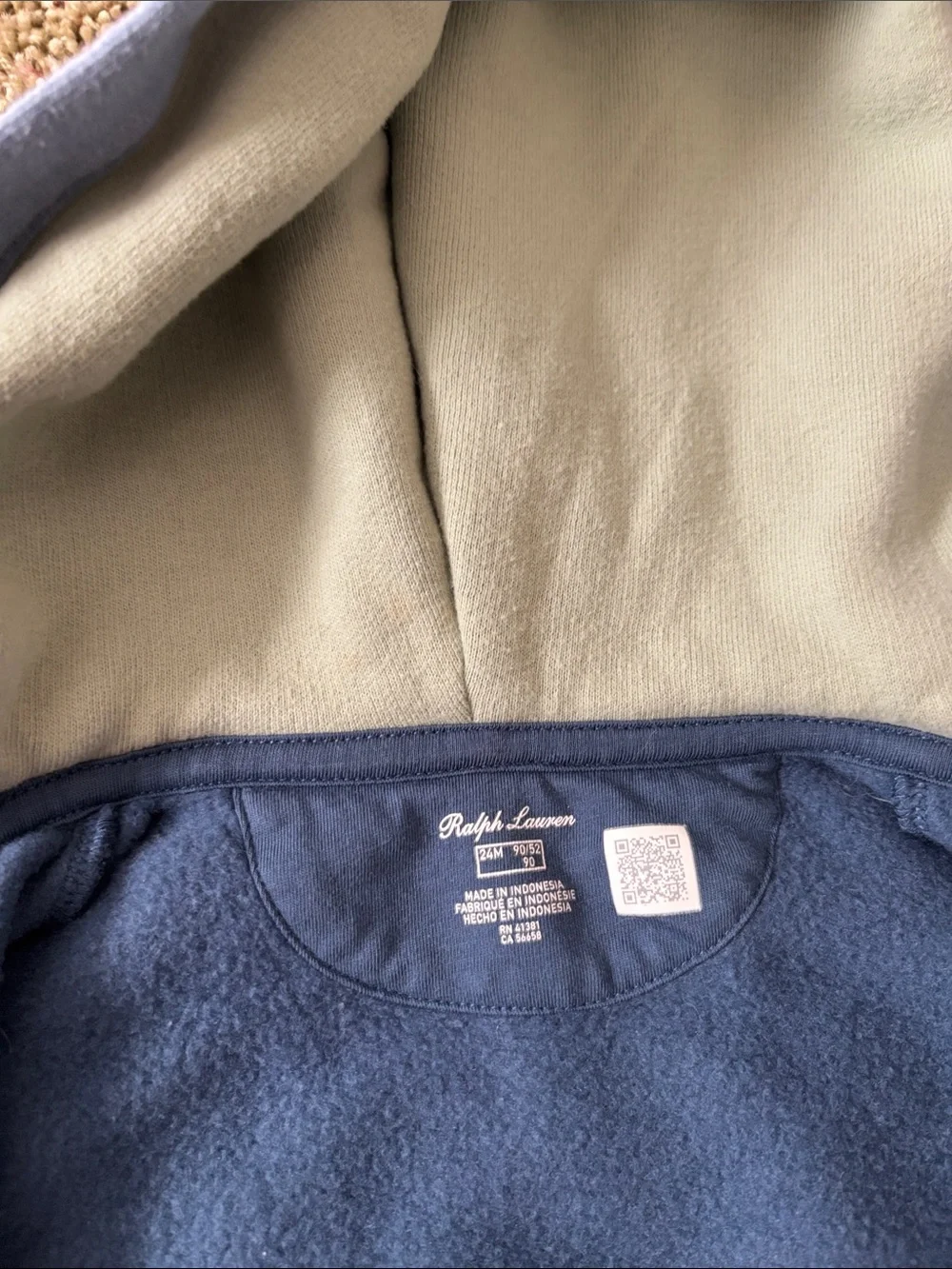 Polo Ralph Lauren Baby Colorblock Fleece Hoodie & Joggers Sweatsuit Set Sz 24M
